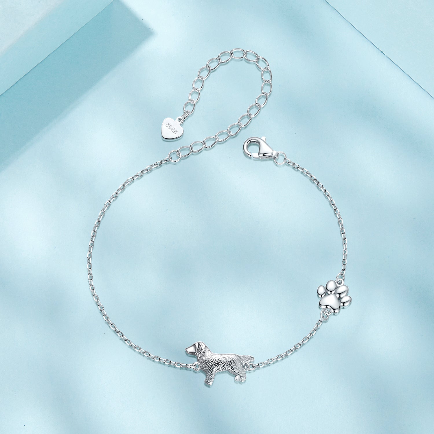 925 Sterling Silver &amp; Plated White Gold Bracelet 15+6cm for Women  DestGlow
