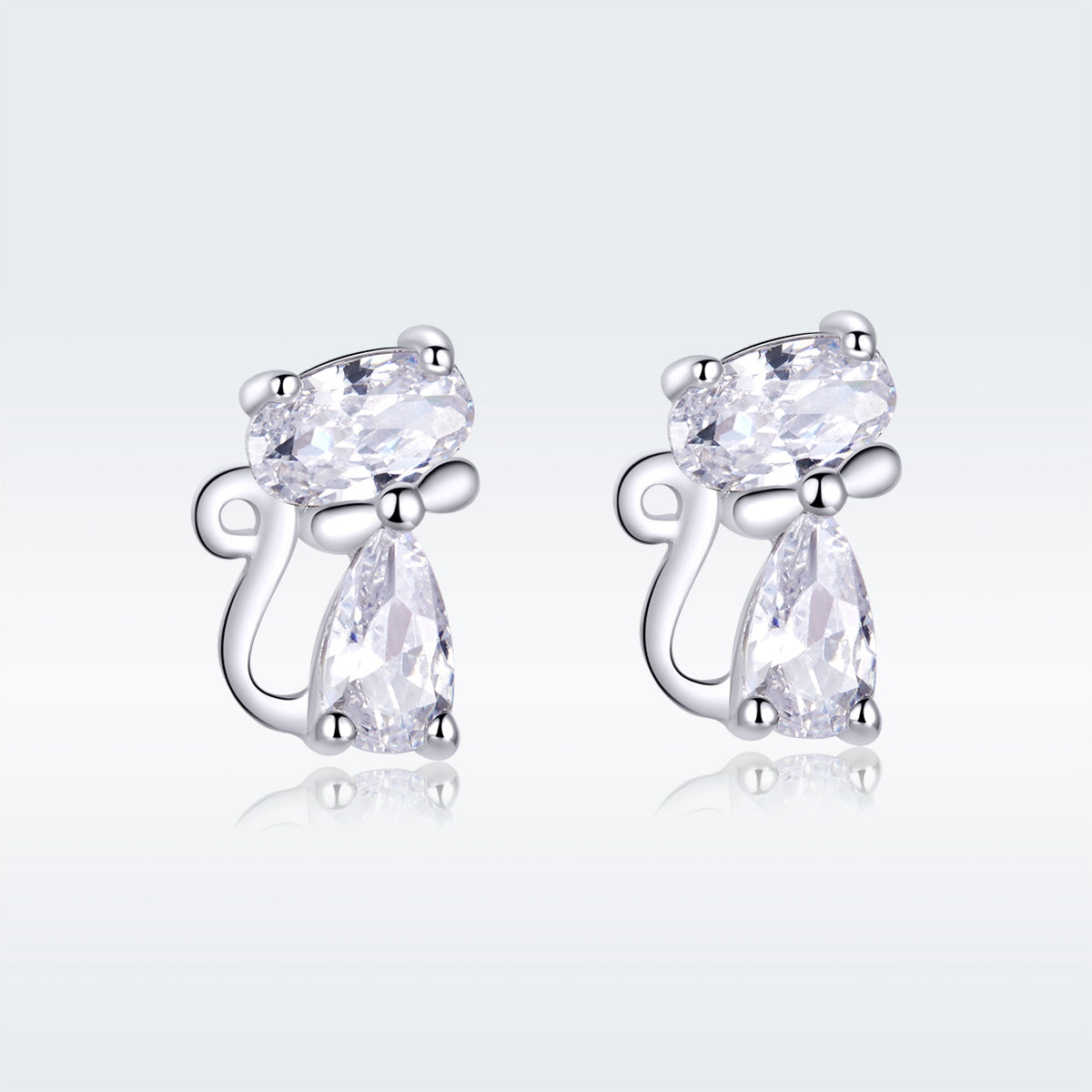 925 Sterling Silver Plated Platinum Earrings with Pavé Setting CZ for Women  DestGlow