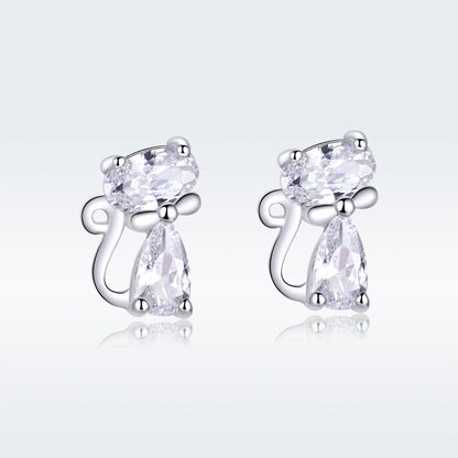 925 Sterling Silver Plated Platinum Earrings with Pavé Setting CZ for Women  DestGlow