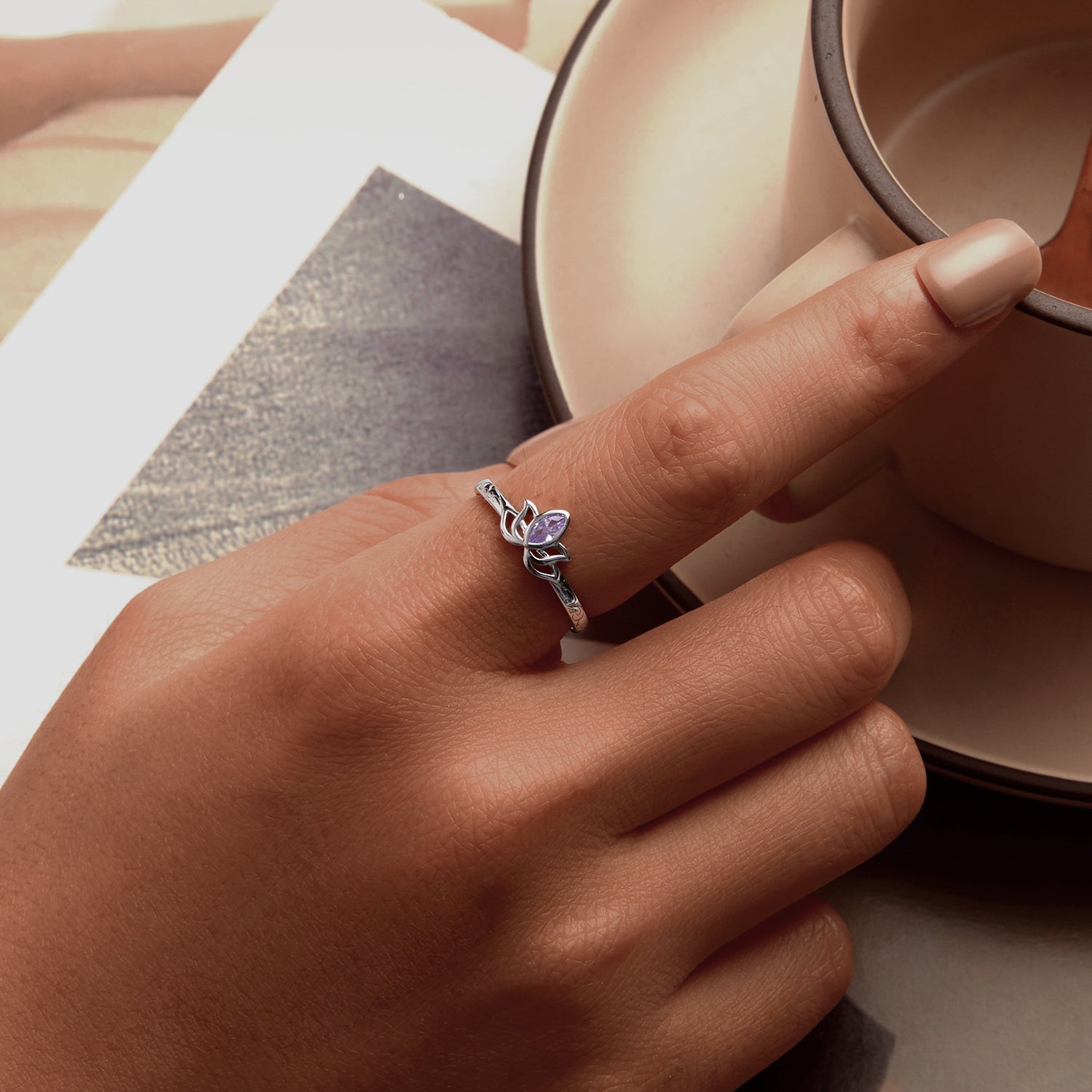 925 Sterling Silver 1.9mm Pavé Setting White Gold Plated Ring  DestGlow