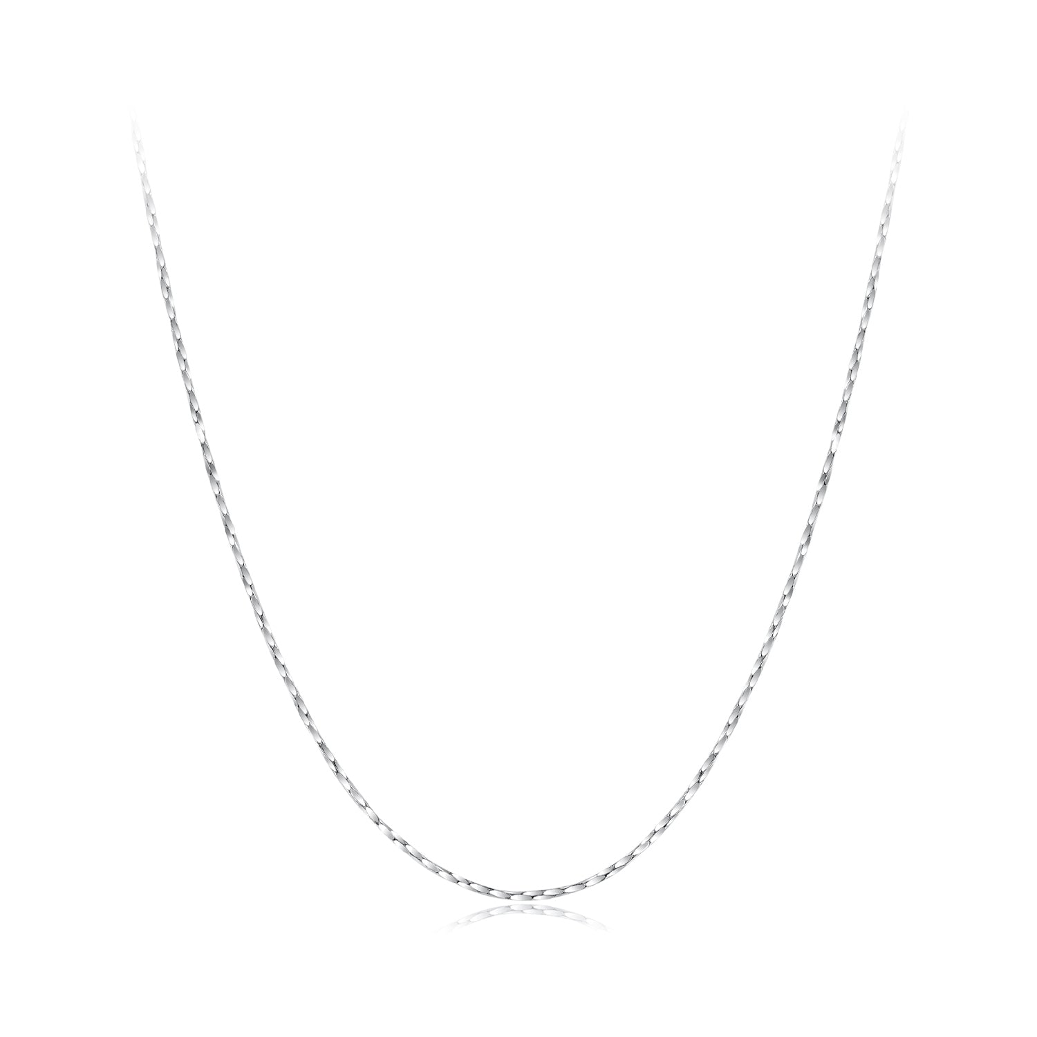 925 Sterling Silver White Gold Plated Necklace 40+5cm for Women  DestGlow