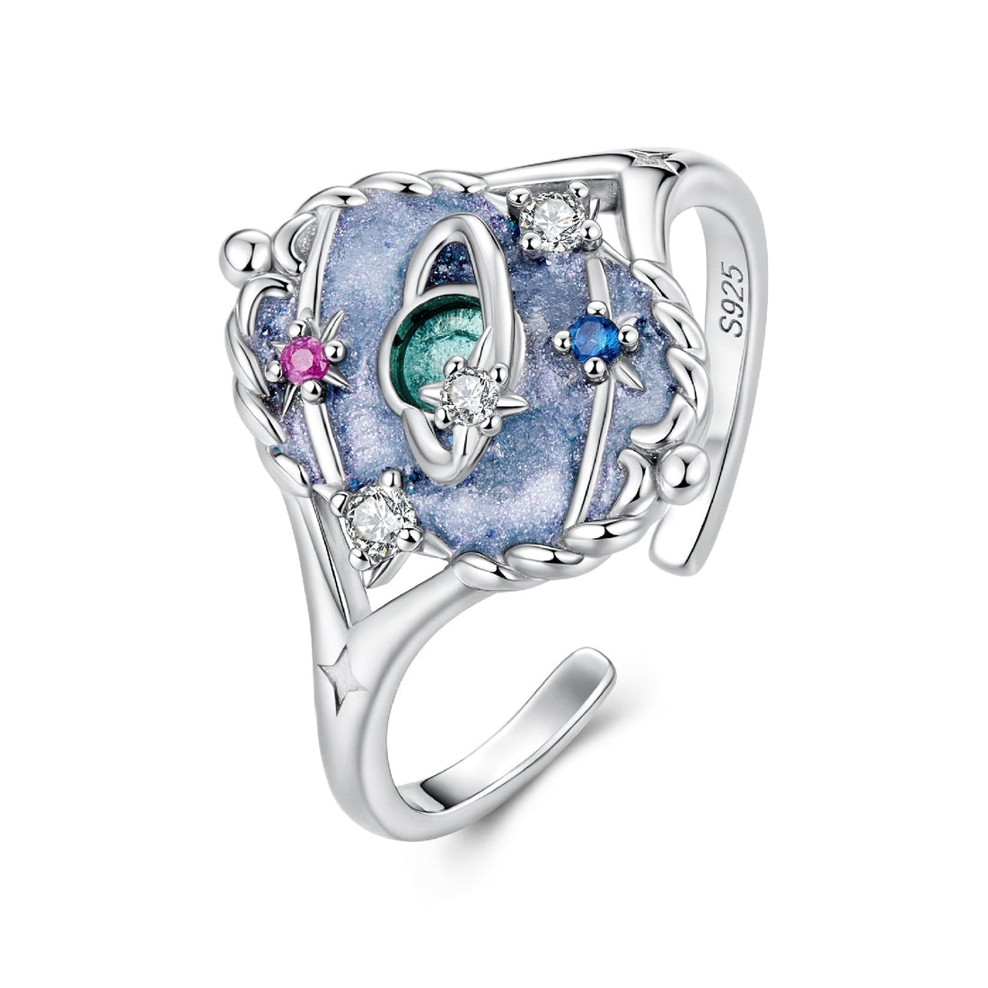925 Sterling Silver Pendant 1.5*1.2 cm with Enamel and CZ for Women  DestGlow