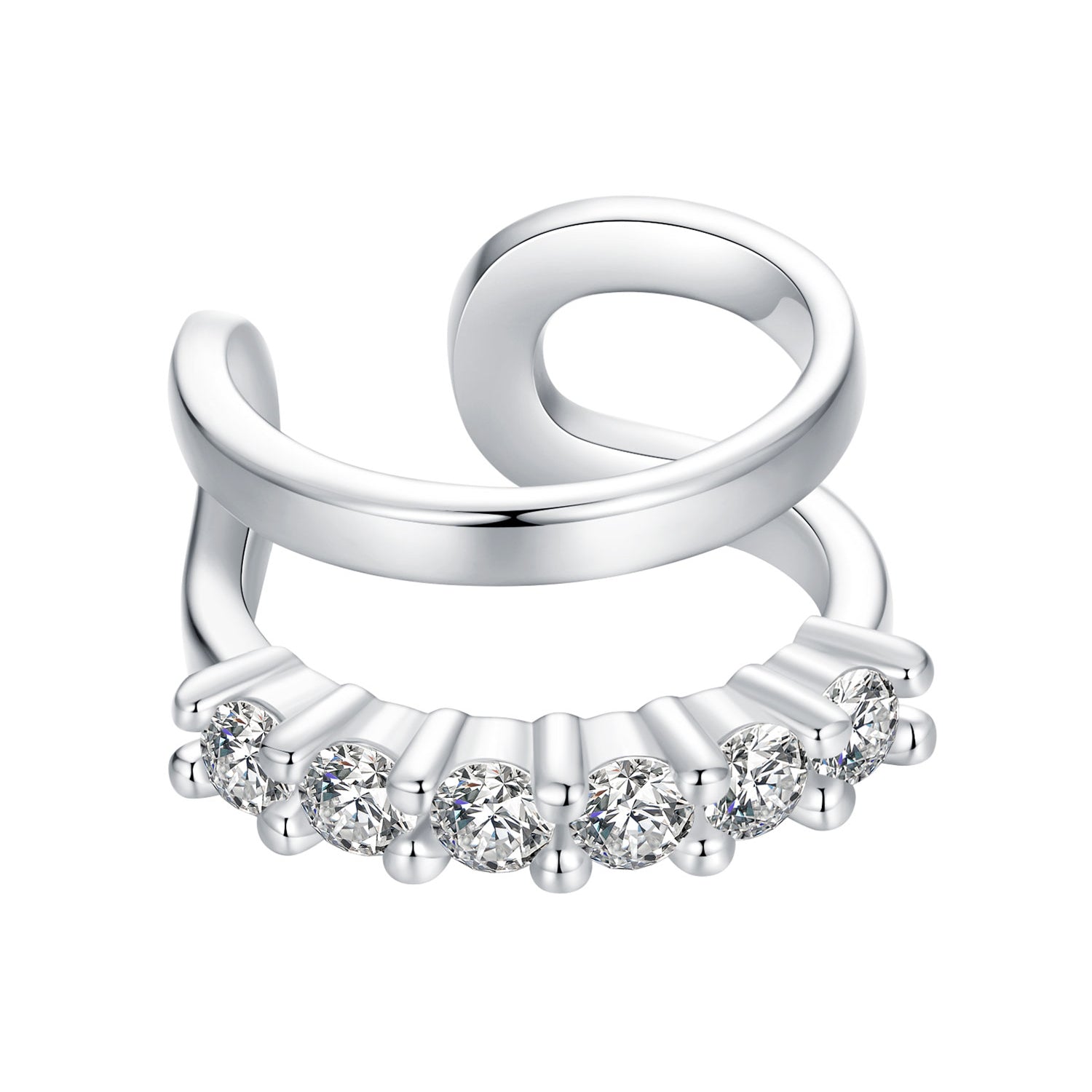 925 Sterling Silver Earrings with Pavé Setting CZ in Platinum  DestGlow