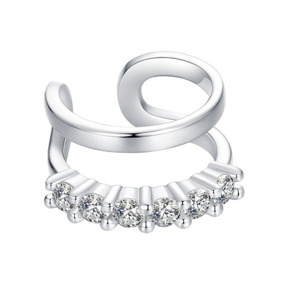 925 Sterling Silver Earrings with Pavé Setting CZ in Platinum  DestGlow