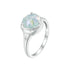 925 Sterling Silver Ring Size 6.0 with 11mm CZ & Transparent Glass for Women  DestGlow
