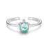 925 Sterling Silver White Gold Plated Transparent Glass Turtle Ring  DestGlow