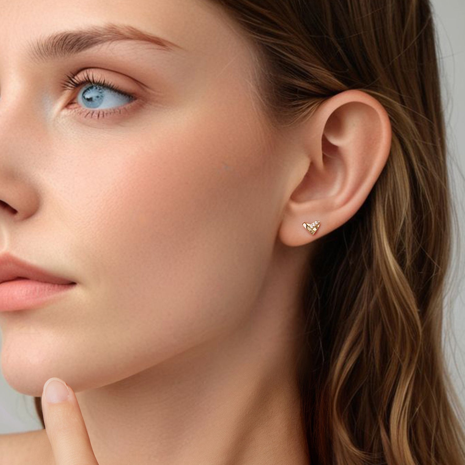 925 Sterling Silver Earrings with Pavé Setting CZ in Gold Plated  DestGlow