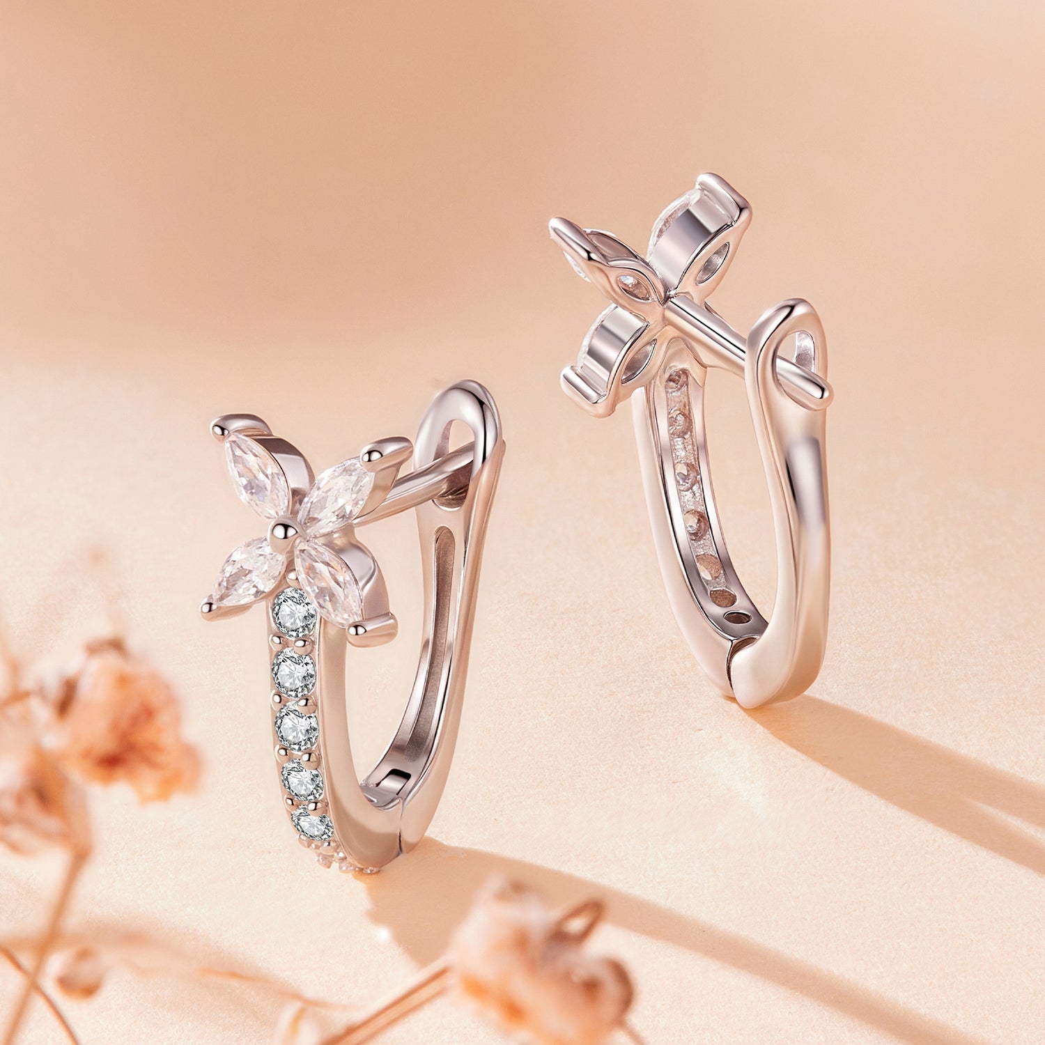 925 Sterling Silver White Gold Plated CZ Earrings for Women  DestGlow