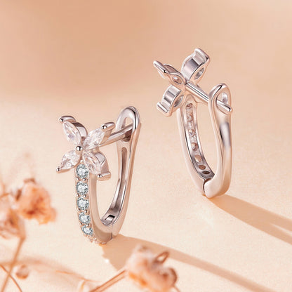 925 Sterling Silver White Gold Plated CZ Earrings for Women  DestGlow