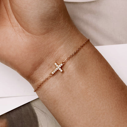 925 Sterling Silver Bracelet with Pavé Setting CZ, 155+25mm for Women  DestGlow