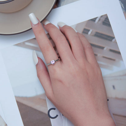 925 Sterling Silver Love CZ Ring for Women by Bids.com