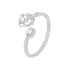 925 Sterling Silver & White Gold Pave Setting Moonstone Ring for Women  DestGlow