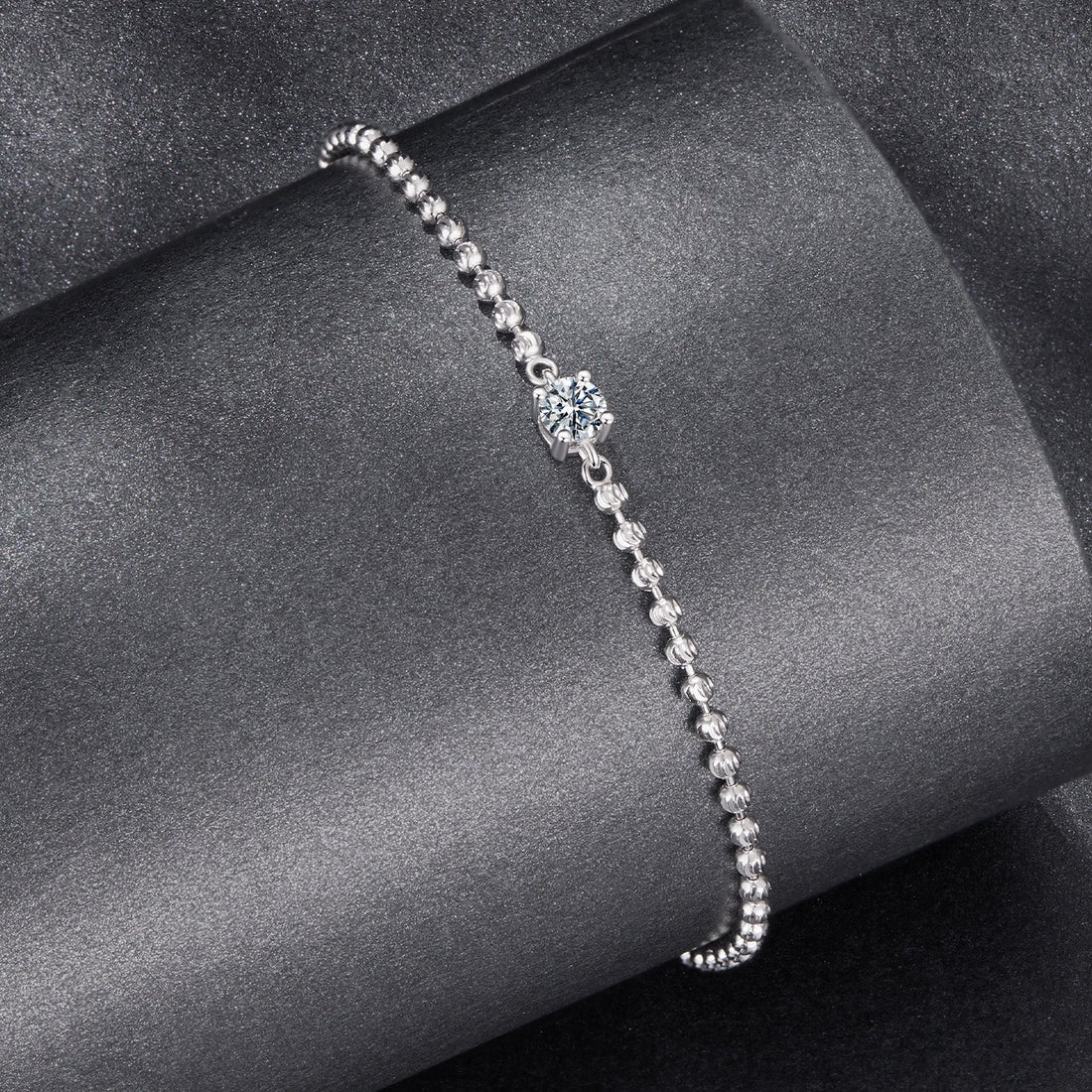 925 Sterling Silver Moissanite Bracelet 15+6cm with White Gold Plating for Women  DestGlow