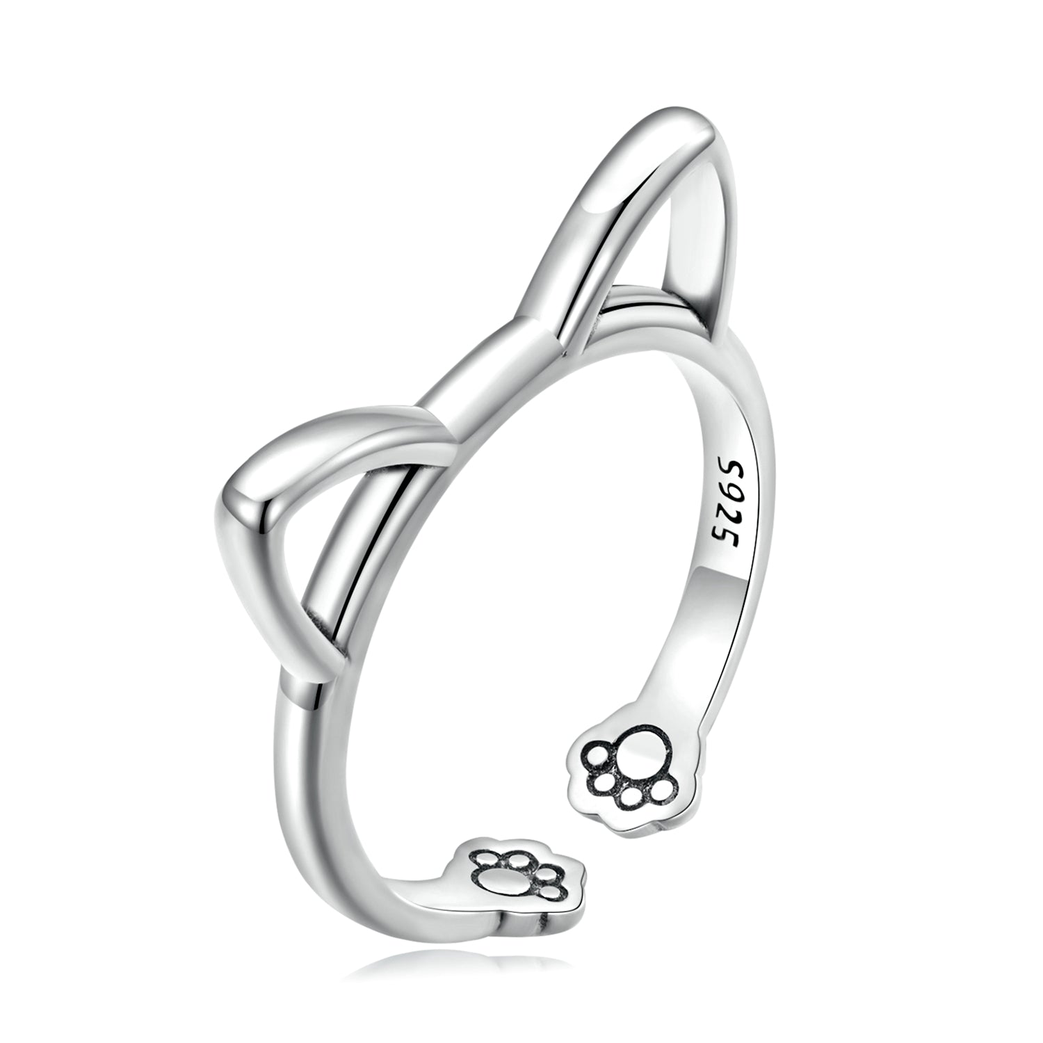 925 Sterling Silver Oxidized Paw Design Ring  DestGlow