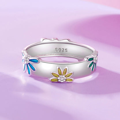 925 Sterling Silver Enamel Ring Size 6.0 for Women  DestGlow