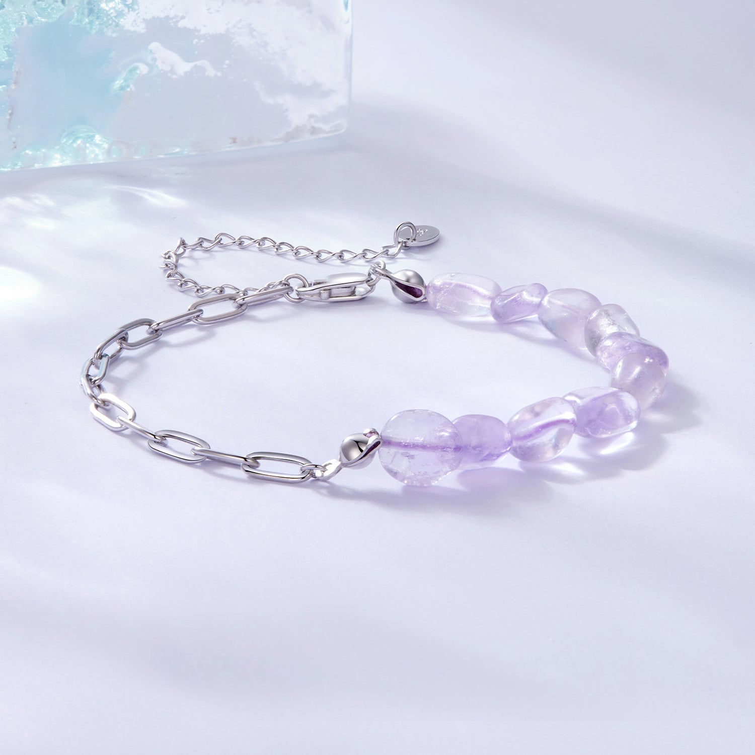 925 Sterling Silver &amp; White Gold Plated Crystal Bracelet 16+5cm for Women  DestGlow