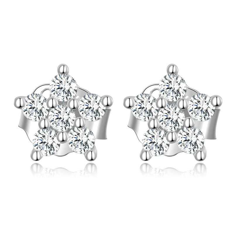 925 Sterling Silver Plated Platinum Pavé Setting CZ Earrings for Women  DestGlow