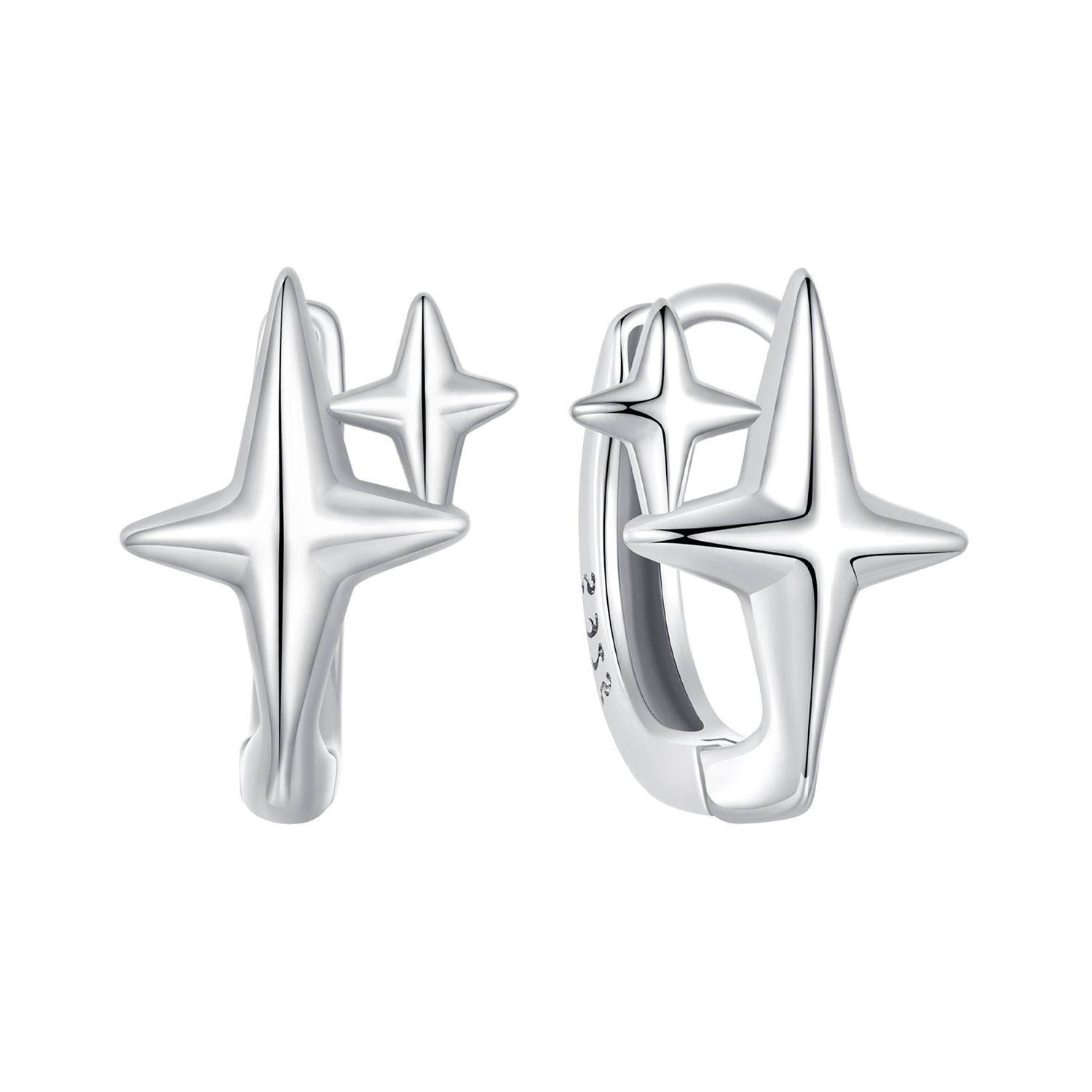 925 Sterling Silver Earrings with White Gold Plating, Size 1.2*0.9cm for Women  DestGlow