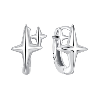 925 Sterling Silver Earrings with White Gold Plating, Size 1.2*0.9cm for Women  DestGlow