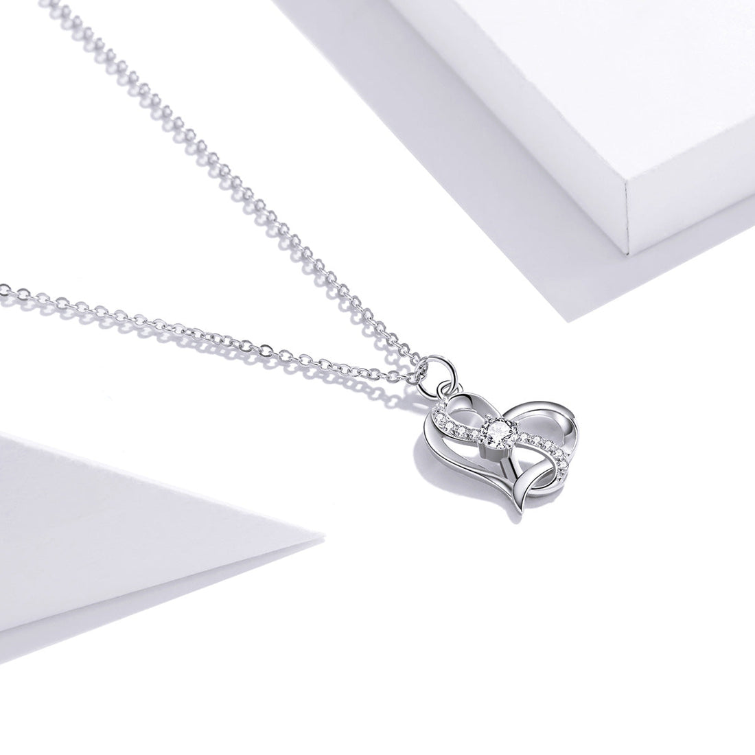 925 Sterling Silver Adjustable CZ Pendant Necklace  DestGlow