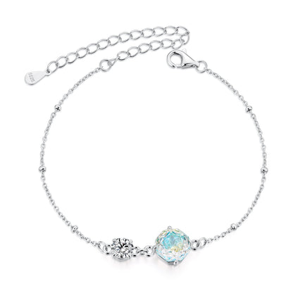 925 Sterling Silver 0.8cm CZ White Gold Plated Bracelet for Women  DestGlow
