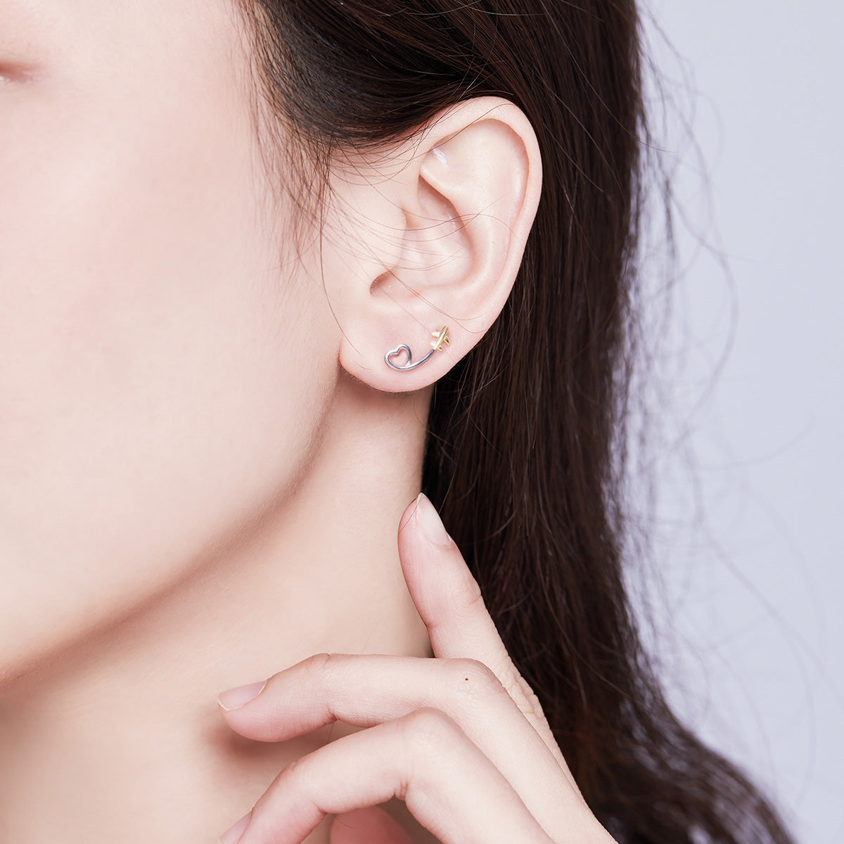 925 Sterling Silver Earrings, 0.6cm, Plated Gold, Plated Platinum for Women  DestGlow