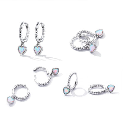 S925 Sterling Silver Translucent Opal Earrings