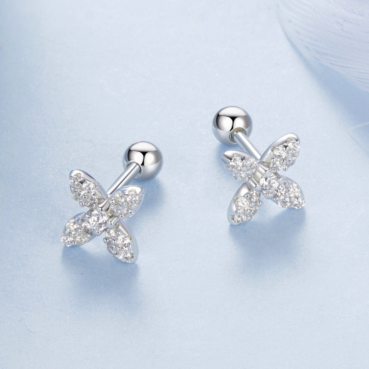 925 Sterling Silver Earrings with Pavé Setting CZ in Elegant Design  DestGlow