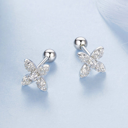 925 Sterling Silver Earrings with Pavé Setting CZ in Elegant Design  DestGlow