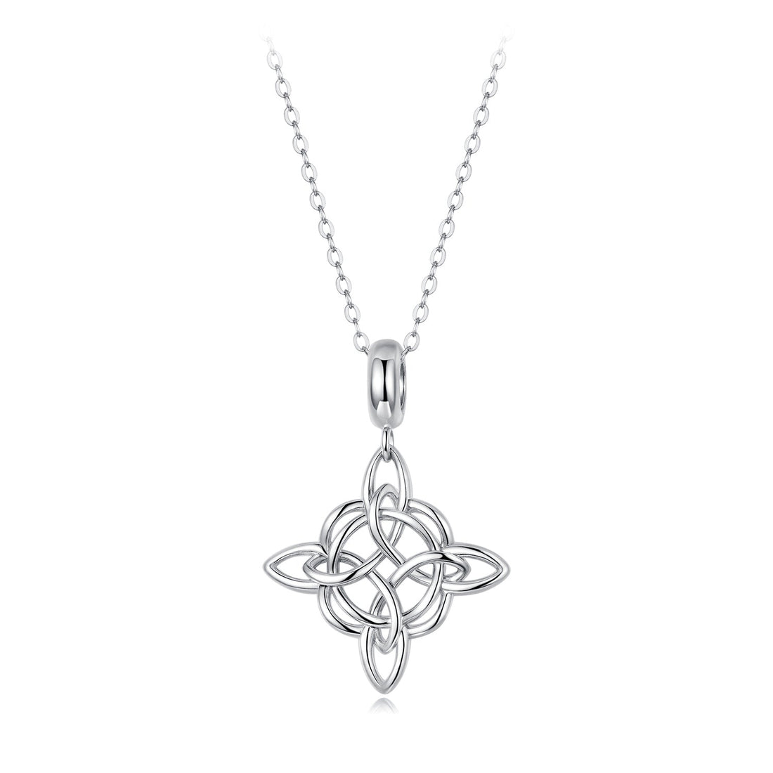 925 Sterling Silver Necklace with White Gold Plating and CZ - 40+5cm for Women  DestGlow