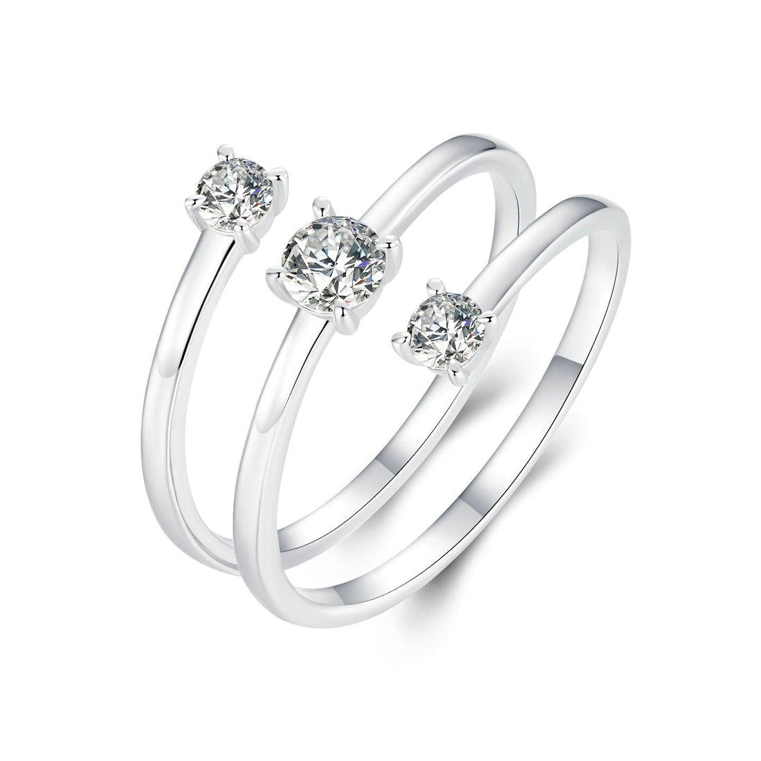 925 Sterling Silver White Gold Plated CZ Ring for Women  DestGlow