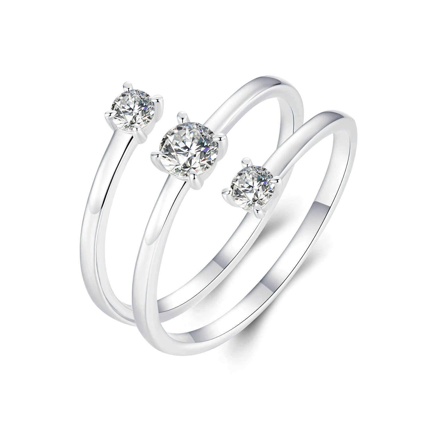 925 Sterling Silver White Gold Plated CZ Ring for Women  DestGlow