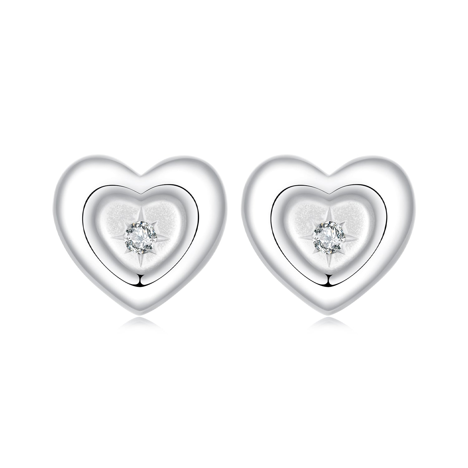 925 Sterling Silver White Gold Plated CZ Earrings  DestGlow