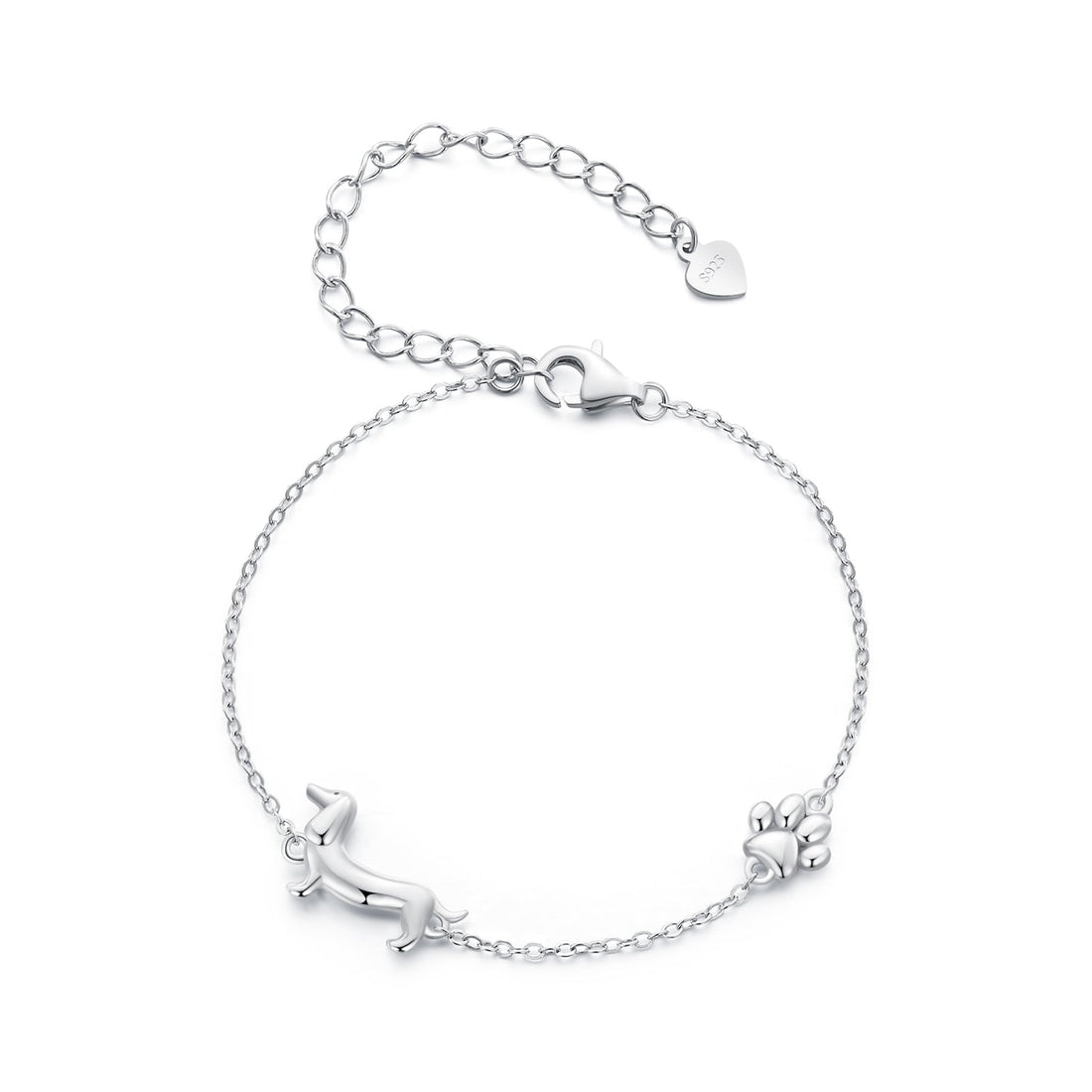 925 Sterling Silver Plated Platinum 150mm+60mm Bracelet for Women  DestGlow