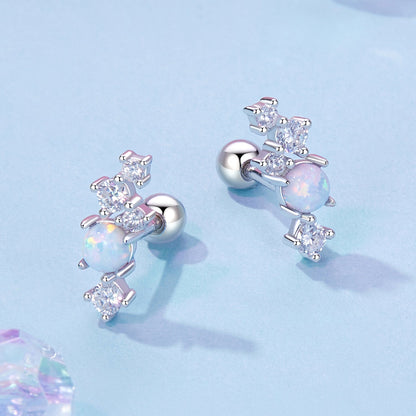 925 Sterling Silver Translucent Opal CZ Earrings for Women  DestGlow