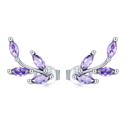 925 Sterling Silver Earrings with CZ and Oxidized Finish - 1.3*0.6cm