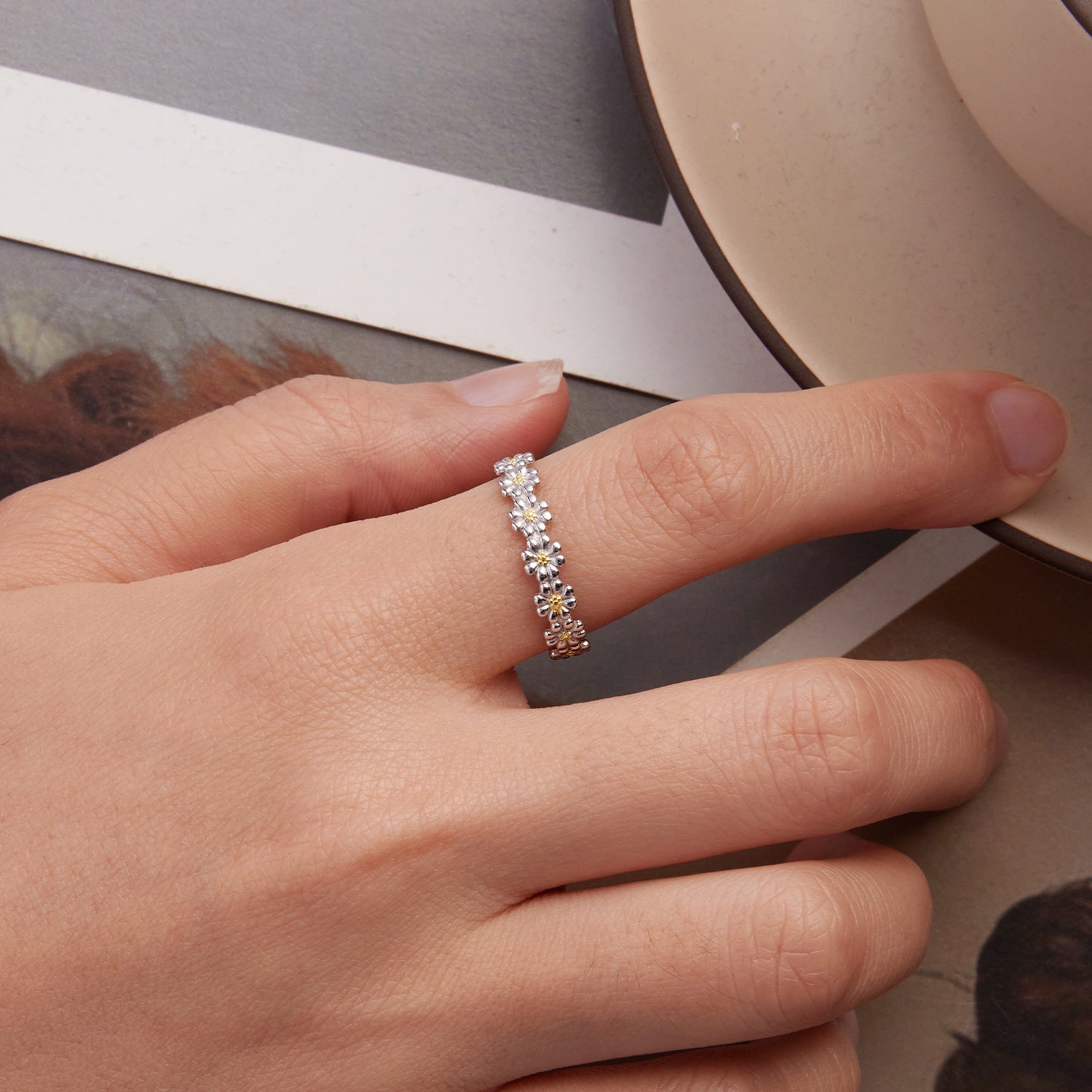 925 Sterling Silver Ring for Women - Style E, 0.4cm Width  DestGlow