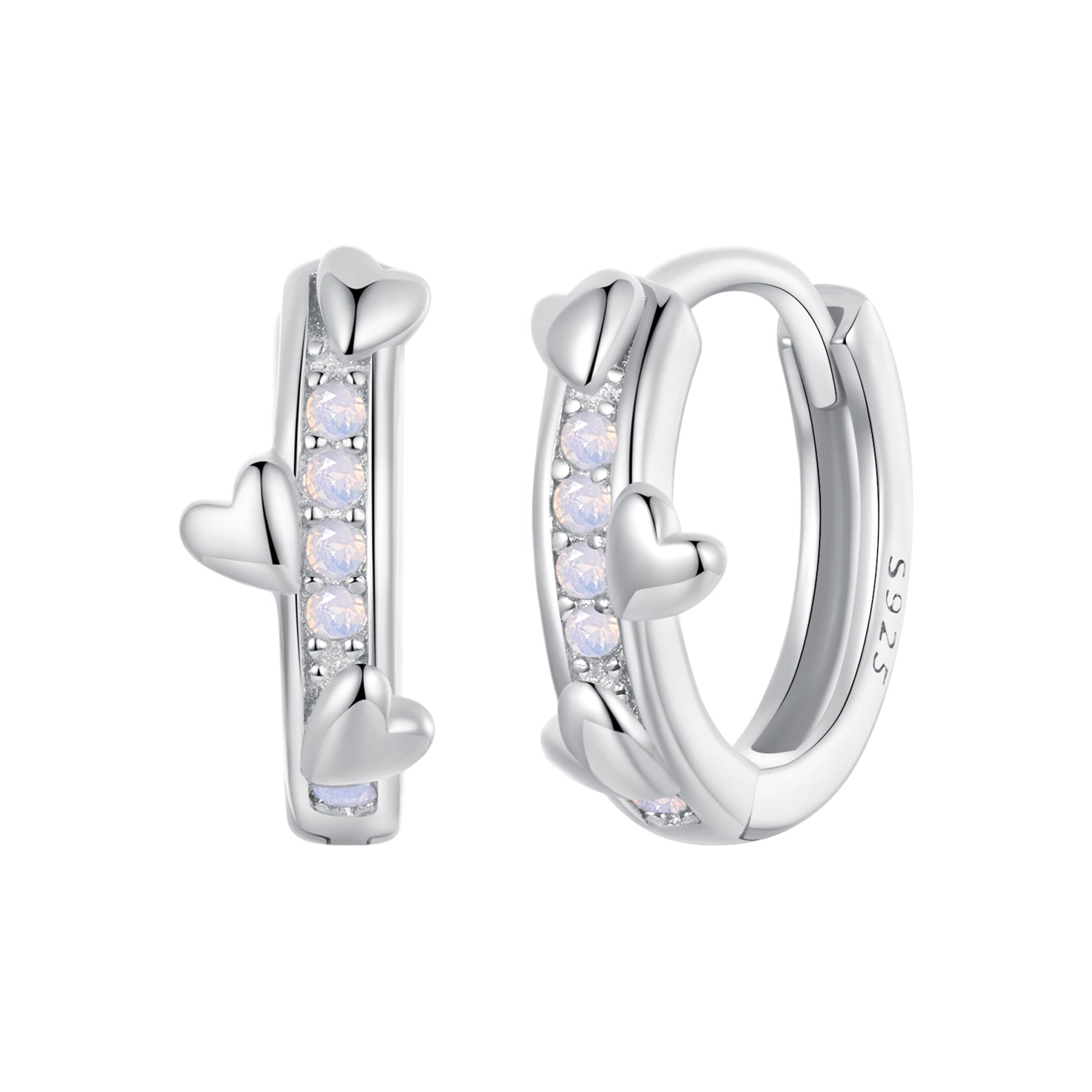 925 Sterling Silver Nano Opal Earrings for Women - White Gold Plated - 12x5mm  DestGlow