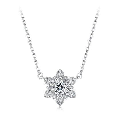 925 Sterling Silver White Gold Plated CZ Necklace 45cm for Women  DestGlow