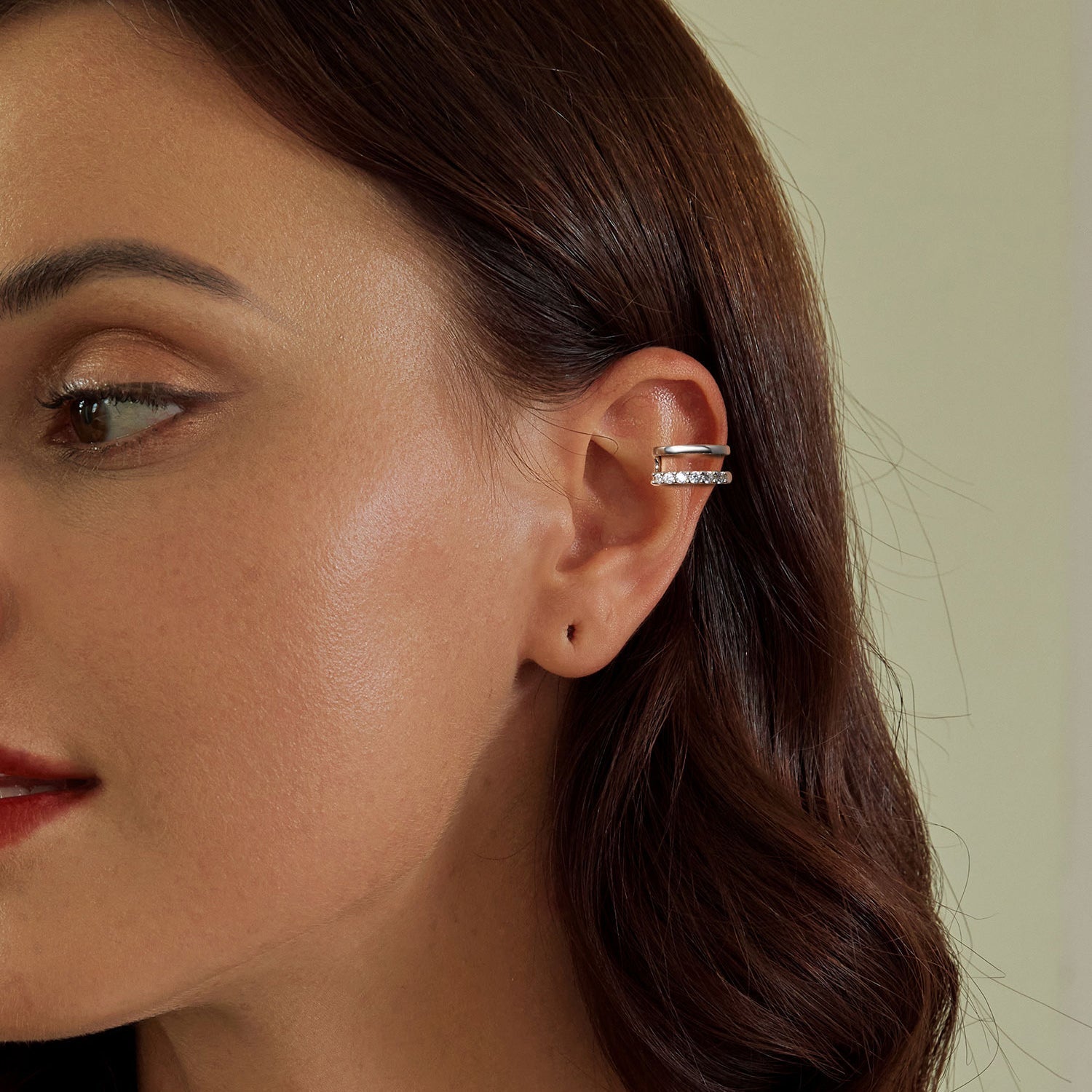 925 Sterling Silver Earrings with Pavé Setting CZ in Platinum  DestGlow