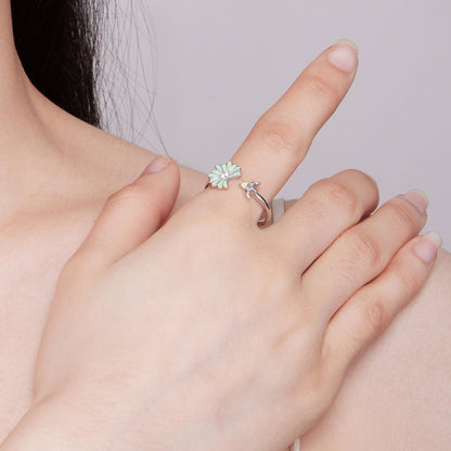 925 Sterling Silver Enamel CZ Plated Platinum Ring  DestGlow