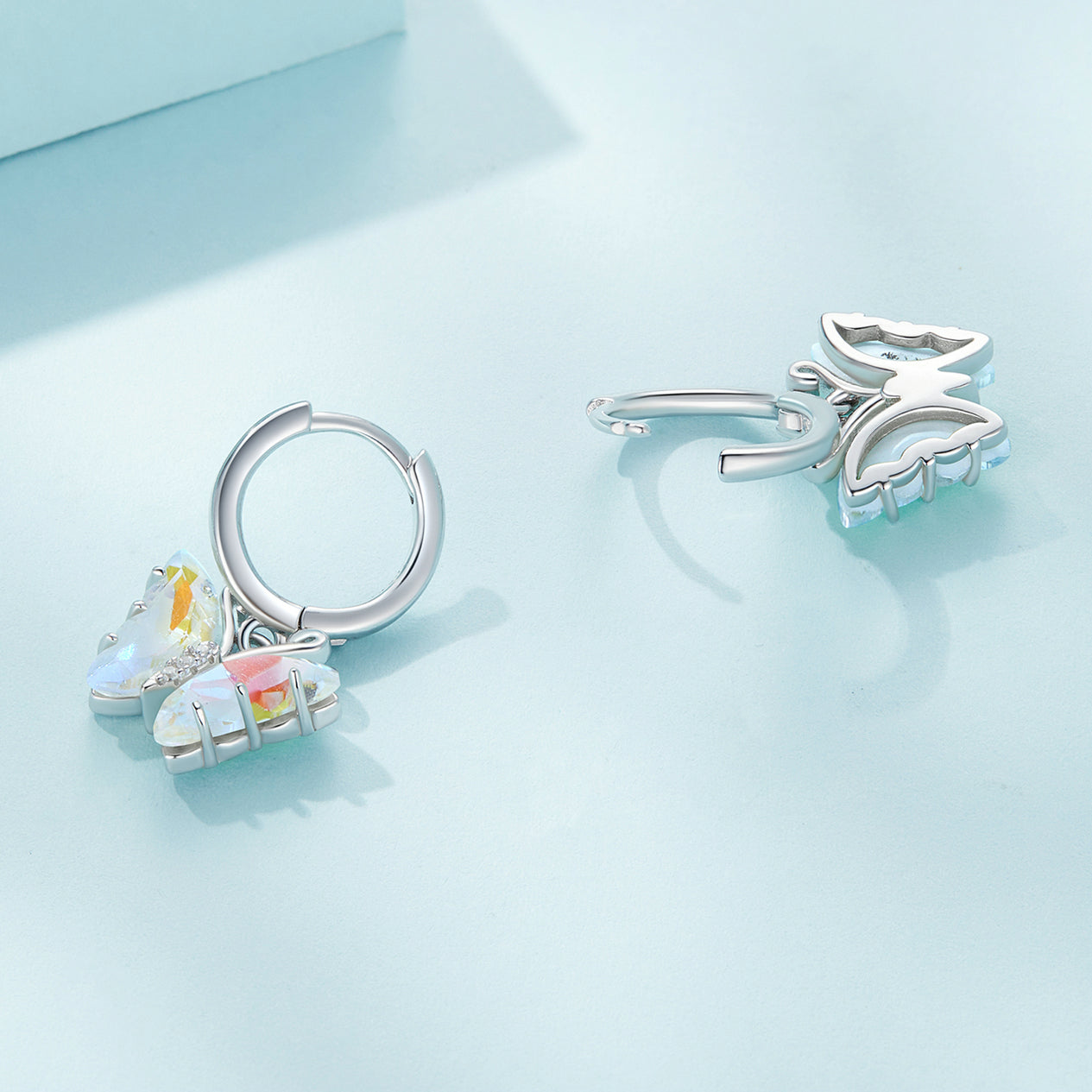 925 Sterling Silver Earrings with Resin, 23x13mm, Plated Platinum for Women  DestGlow