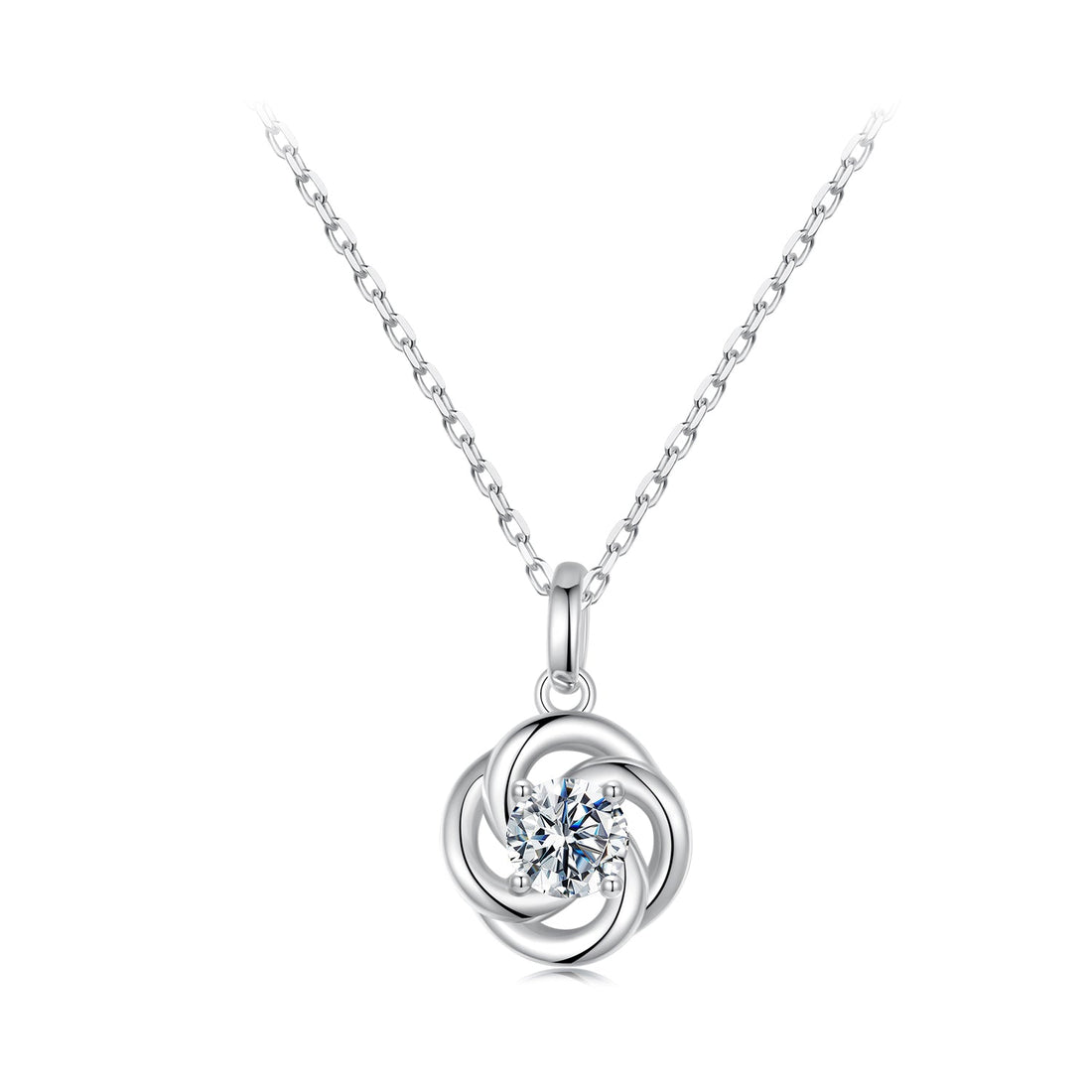925 Sterling Silver 0.5 Carat Moissanite Necklace with White Gold Plating for Women  DestGlow
