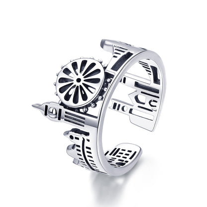 S925 Sterling Silver 1.2 cm Wide Ring  DestGlow