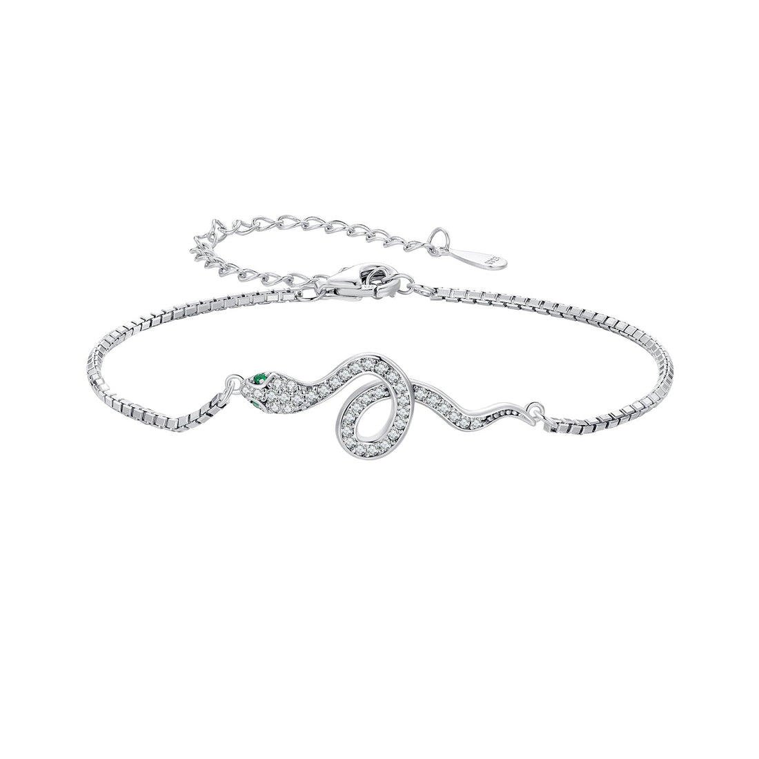 S925 Sterling Silver &amp; Pavé CZ Platinum-Plated Bracelet  DestGlow