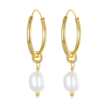 925 Sterling Silver Baroque Pearl Earrings for Women