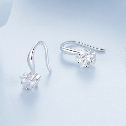 925 Sterling Silver Earrings with Pave Setting CZ 12*5mm for Women  DestGlow