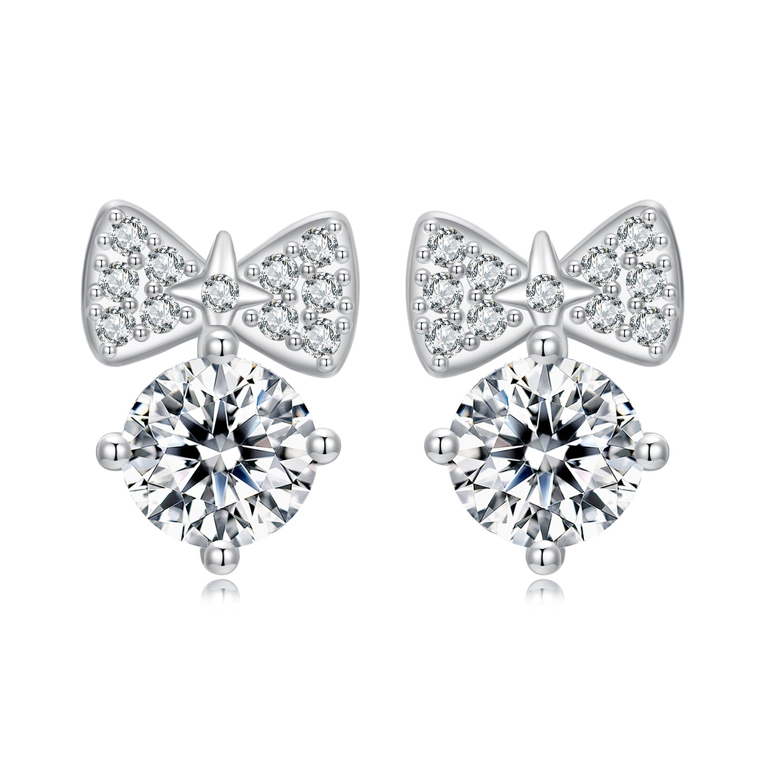 925 Sterling Silver Earrings with CZ and White Gold Plating for Women  DestGlow