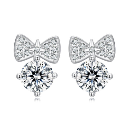 925 Sterling Silver Earrings with CZ and White Gold Plating for Women  DestGlow