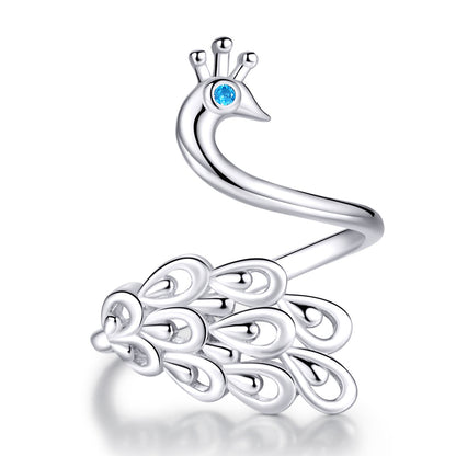 925 Sterling Silver Plated Platinum Pavé Setting CZ Ring for Women by Bids.com